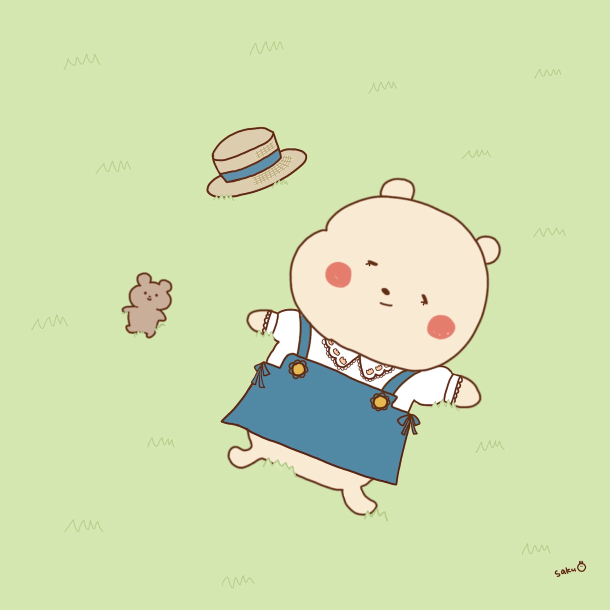 ゆるかわな動物・女の子のイラスト描きます やさしい色合いの、ゆるくてかわいいイラストを制作します。 イメージ4