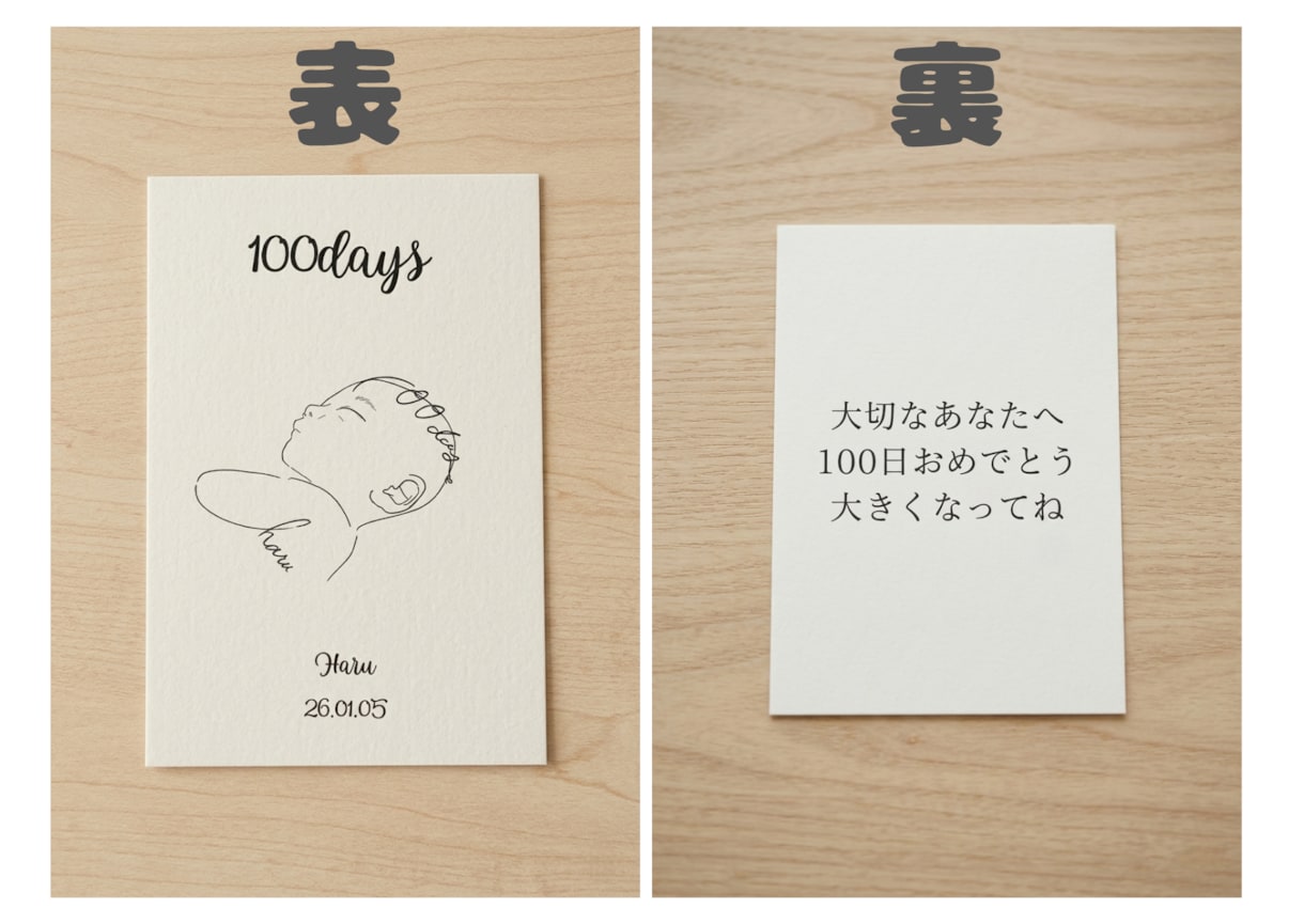 お写真からお子さまの似顔絵描きます マンスリーカード・100日祝い・記念日・ＳＮＳにも安心！ イメージ1