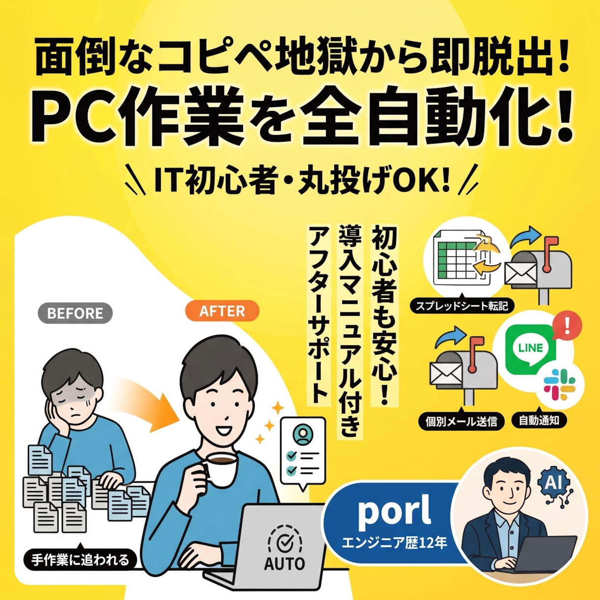 コピペ地獄を自動化！GAS業務効率ツール作成します 「また手作業…」を今日で終わりに。事務作業を完全自動化！ イメージ1