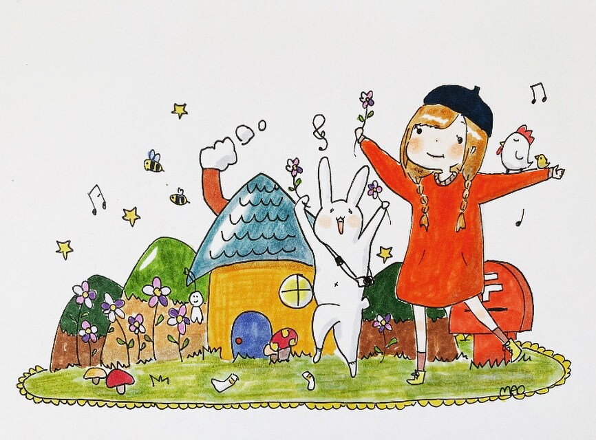 部屋に飾る額縁付きのイラストを販売しています ゆるくて可愛い絵が好きな方、玄関などに飾りたい人にオススメ イメージ6
