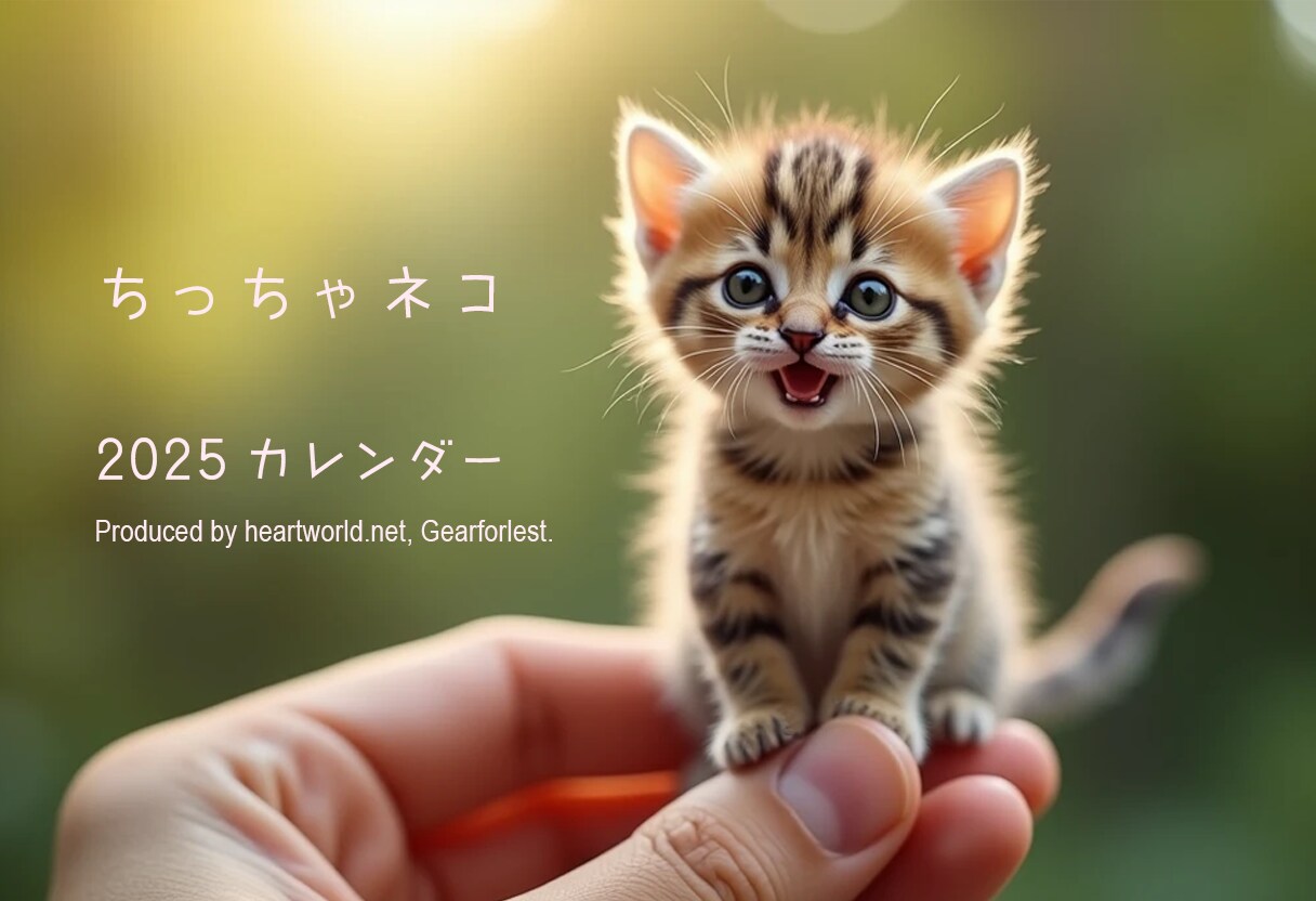 名入れカレンダー（少部数OK）完成品をお届けします ご指定テキスト（貴社名等）を入れた★猫カレンダー★オリジナル イメージ1