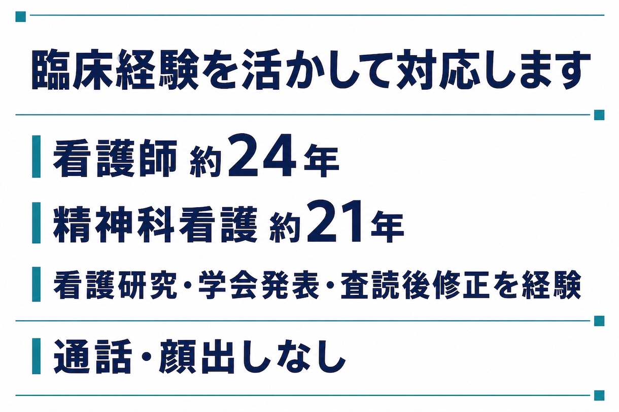 看護研究の指摘を整理し修正案まで提案します 指導コメントと原稿を確認し、修正箇所・順番・文例を具体化 イメージ4