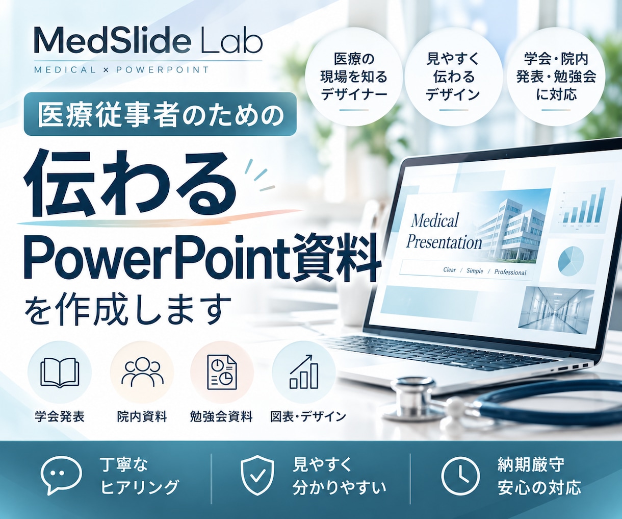 医療系の伝わる資料を作成します 医療従事者目線で見やすく伝わる資料に イメージ1