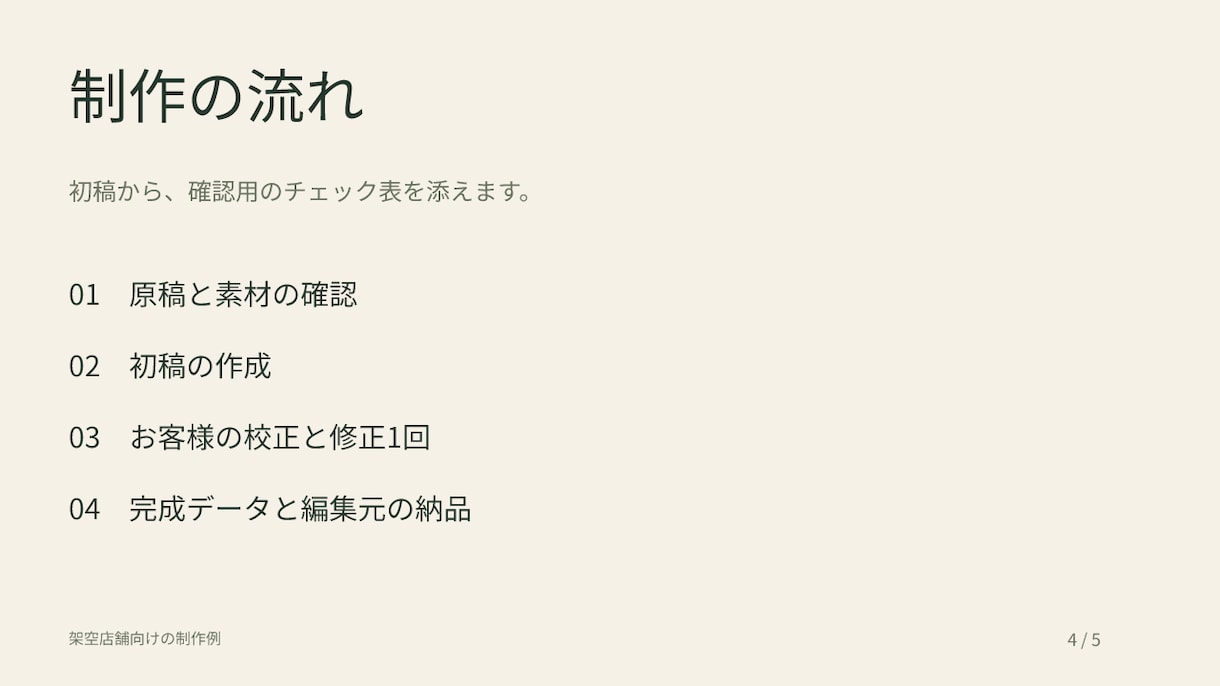 確定原稿から5枚の資料を整えます 見出しと配置を整理しPPTX・PDFで納品 イメージ5