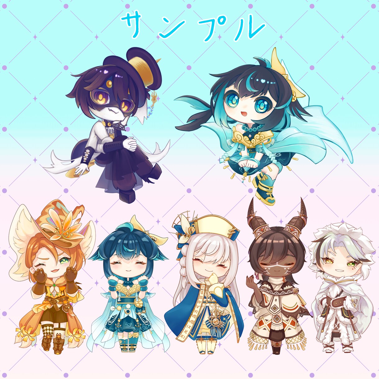 SD(ミニキャラ)イラスト作成します グッズやアイコンにいかがですかꕤ︎︎ イメージ5