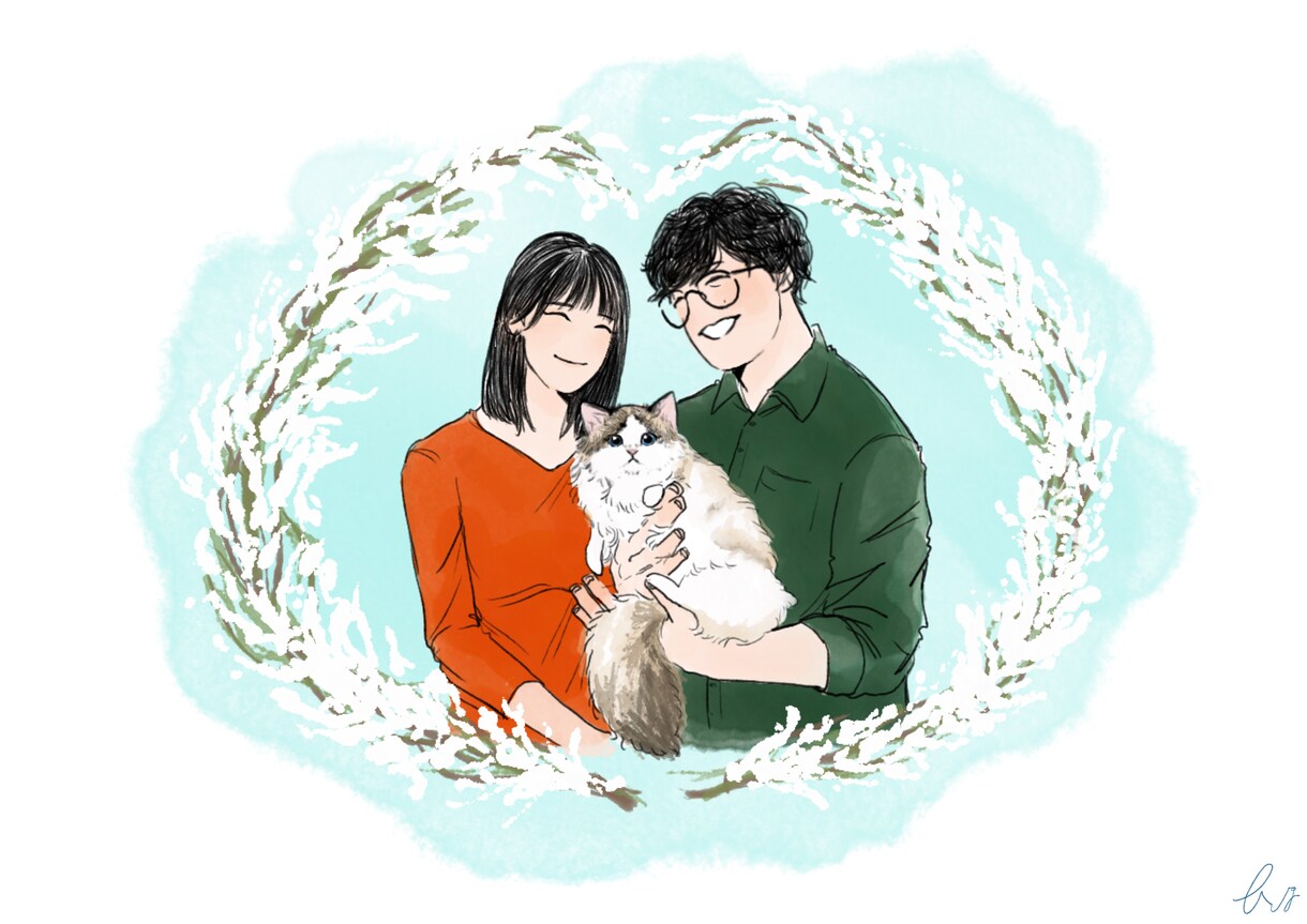 思い出に残る似顔絵イラストを作成いたします 幅広い絵柄であなたの求めていた似顔絵を作成します！ イメージ1