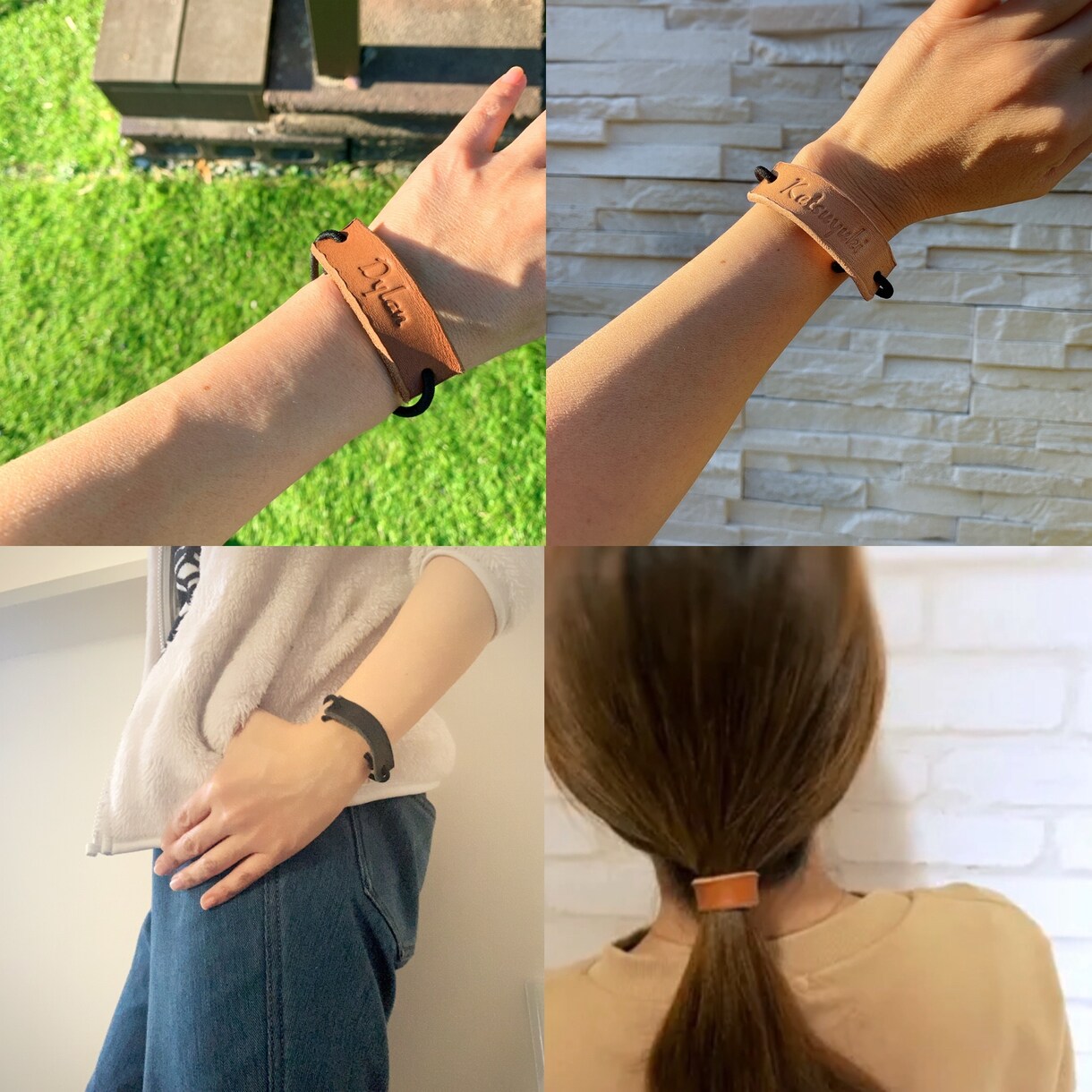 レザーヘアゴム レザーブレスレット   作ります 2WAY レザーブレスレット　レザーヘアゴム イメージ3
