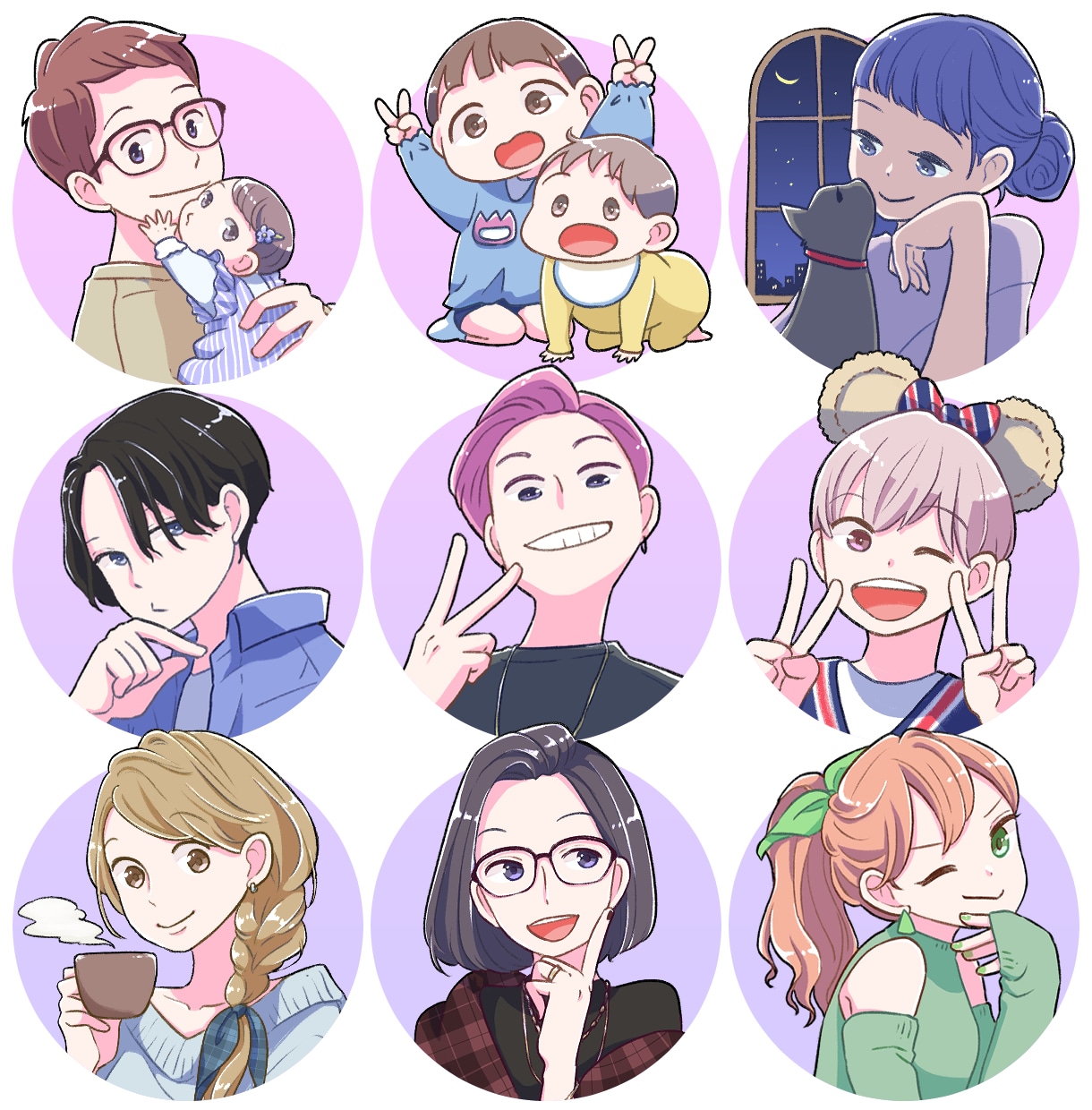 ラフ修正無制限！かわいく個性的なアイコンを描きます ビジネスにも◎ ペット追加、人物追加なども追加料金なしです！ イメージ2