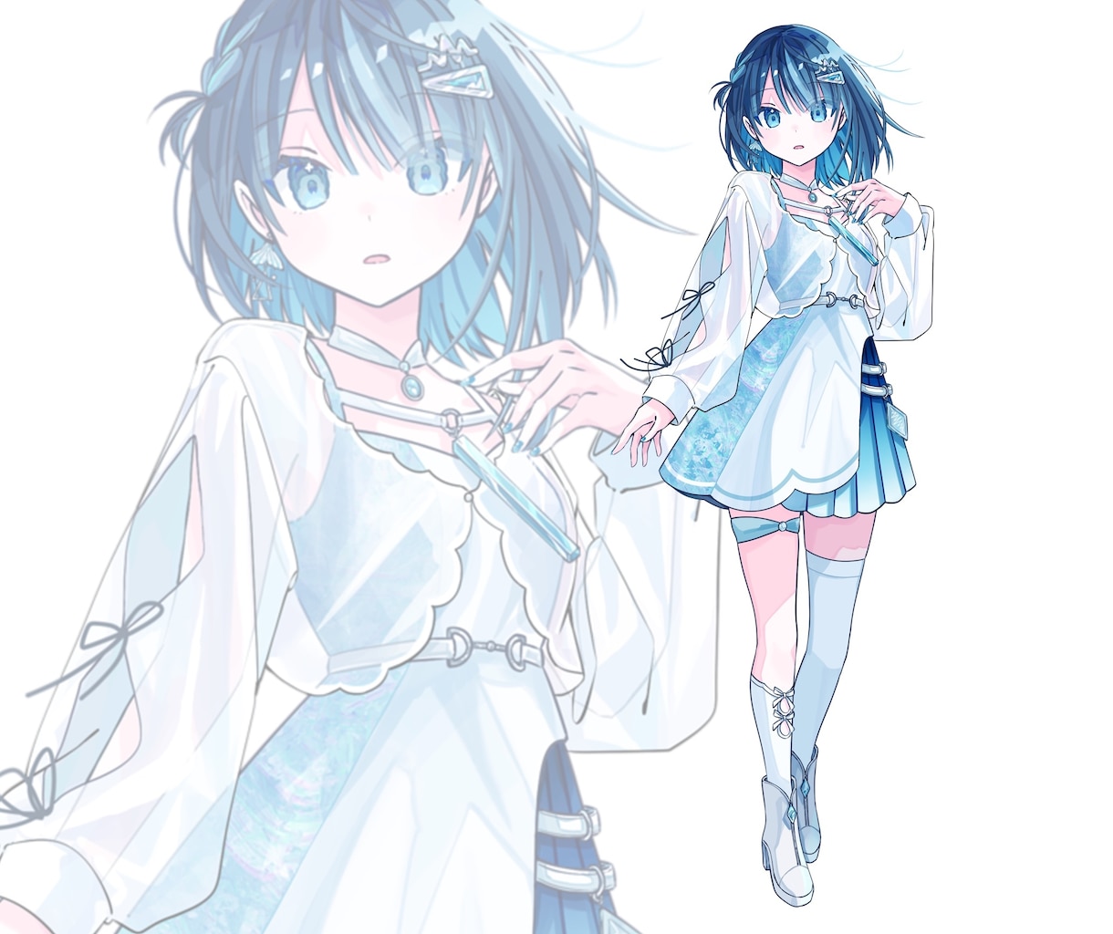 透明感と色彩で惹くキャラデザ、立ち絵描きます 配信、グッズ用などキャラデから立ち絵まで制作します イメージ5