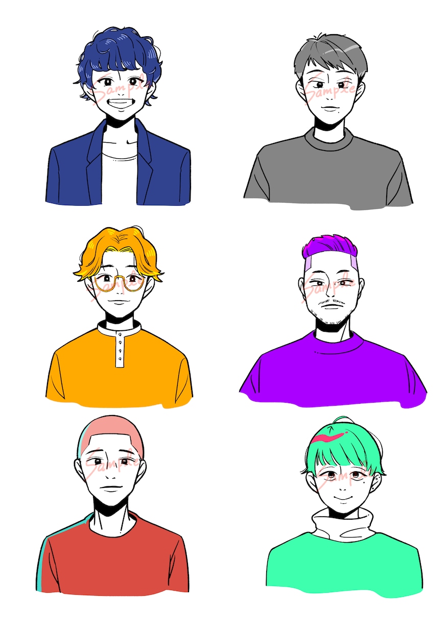 商用可【SNSアイコン用イラスト】作成いたします はっきりとした信頼感のあるイラストアイコンはいかがですか？ イメージ2