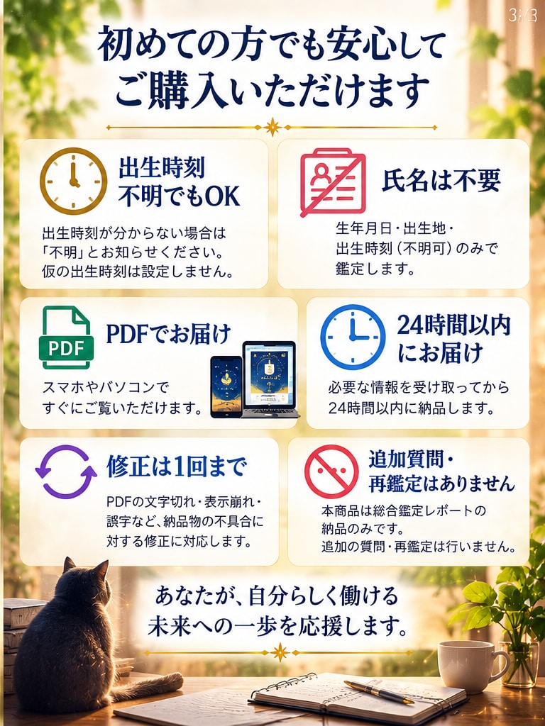 あなたの適職・強み・転職条件を5占術で読み取ります 働き方・職業例・これからの3年を整理してPDFでお渡しします イメージ3