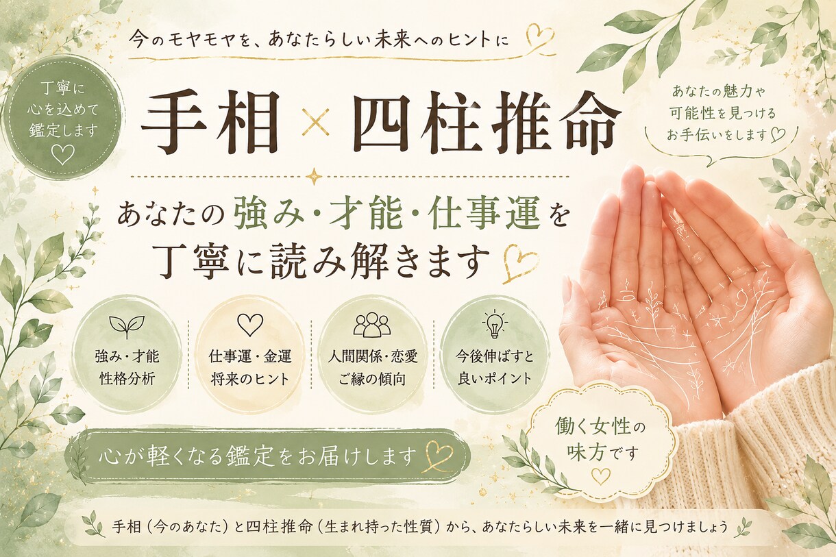 あなたの強み、才能を丁寧に読み解きます 今のモヤモヤを整理して、一歩前に進むお手伝いをします イメージ1