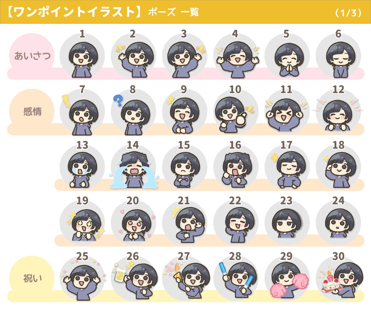 ゆるい【ワンポイント】イラスト（2種類）描きます 「60種類から選べる！」ブログやツイートの挿絵・バナーに！ イメージ4
