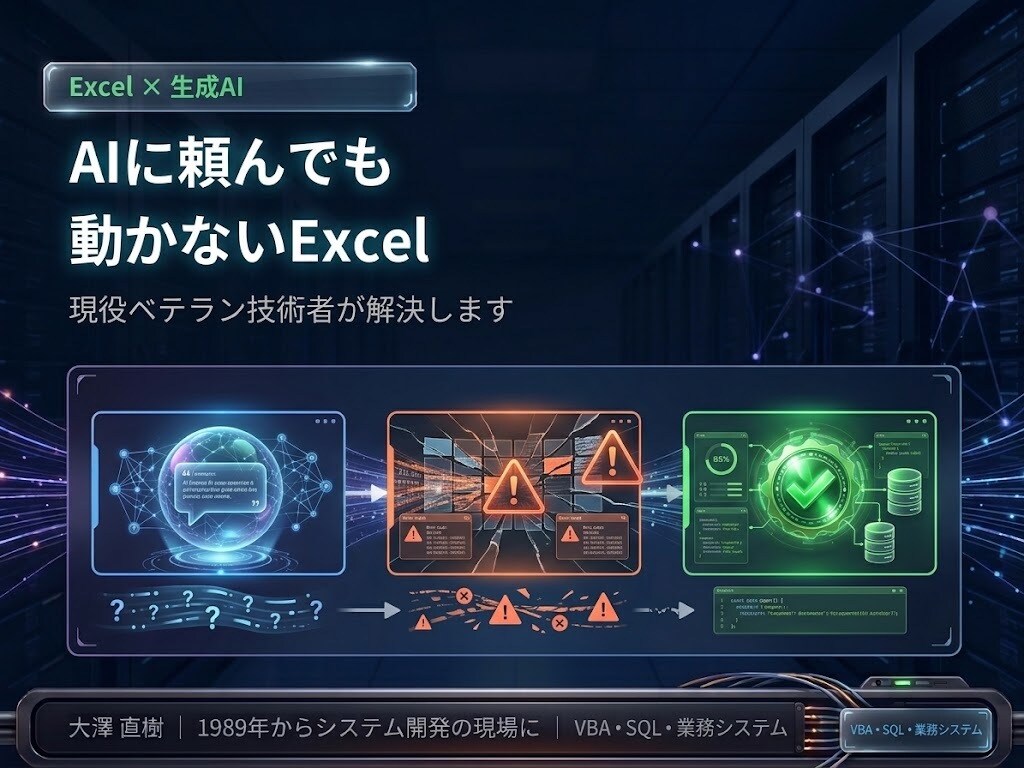 ExcelをAIで自動化する方法を教えます AIに頼んでも動かないExcel、現役技術者が解決します イメージ1