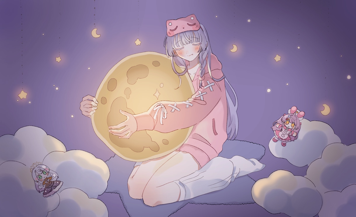 かわいい・ふわふわな雰囲気のイラスト作成します 歌ってみた用、Vtuberの方にオススメ！ イメージ5