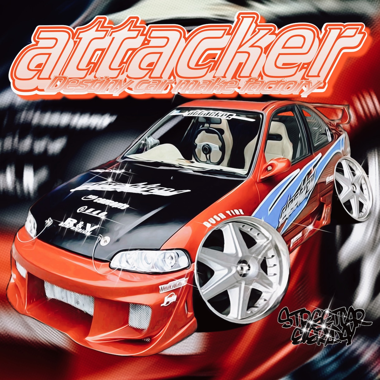 あなたの愛車イラストにしa4ポスター化します 思い出の愛車をポスターに！フレームも無料でついてきます！ イメージ7