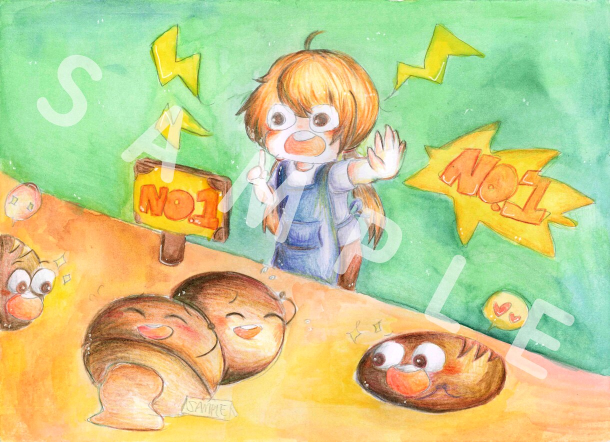 手描き絵本風のイラストを描きます 子供向け・可愛い手描きカードをプレゼントしたい方へオススメ！ イメージ2