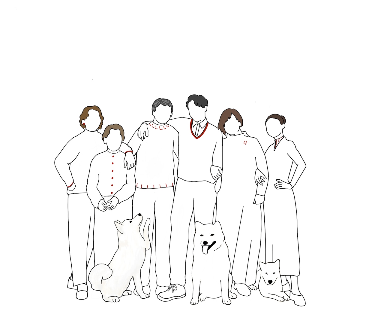 集合写真風のイラストで思い出をつくります もう会えないあなた、中々会えないあなたと イメージ2
