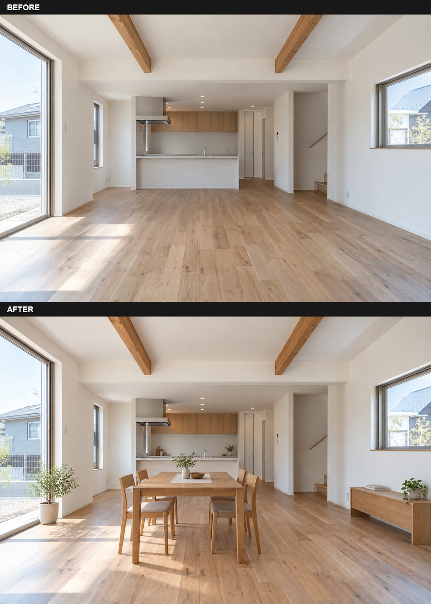 建築写真の電線・電柱・不要物を自然に消します 竣工写真スタジオ経験10年｜空合成・垂直補正も対応 イメージ6