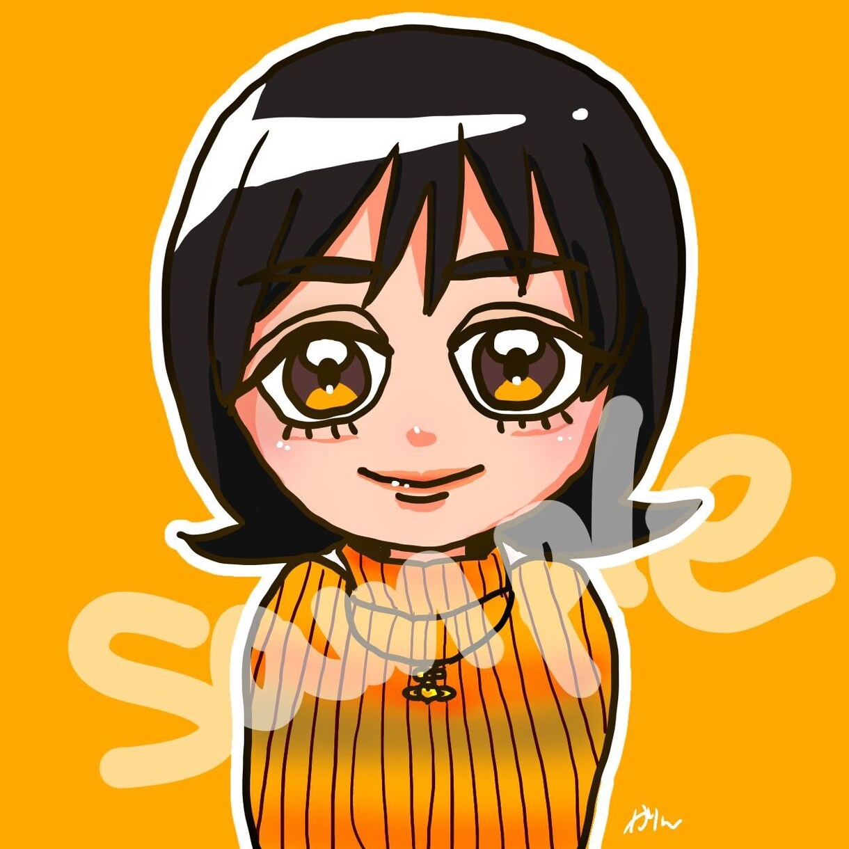 ポップでキャッチーな似顔絵描きます SNSのアイコンにも贈り物にも使いやすい気軽な似顔絵です イメージ3