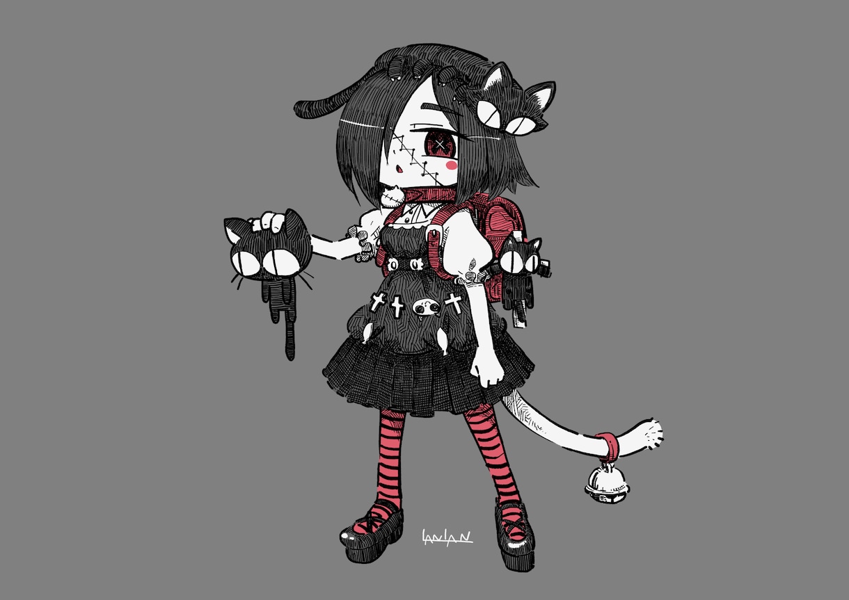 描き込まれた線画の可愛いイラスト制作します アナログ感のある線画でキュートやポップ、雰囲気のある絵も！ イメージ3