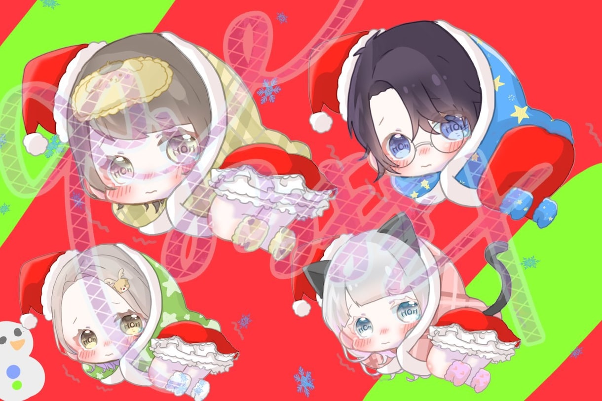 あなただけのキラキラお目目のミニキャラ描きます あなたや好きをかわいいキャラに描きます！ イメージ3