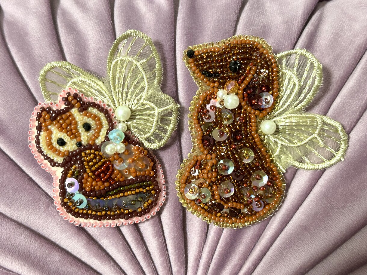キラキラビーズ刺繍ブローチ・ストラップお作りします オリジナルデザインでペットや珍しいモチーフもお作りします イメージ2