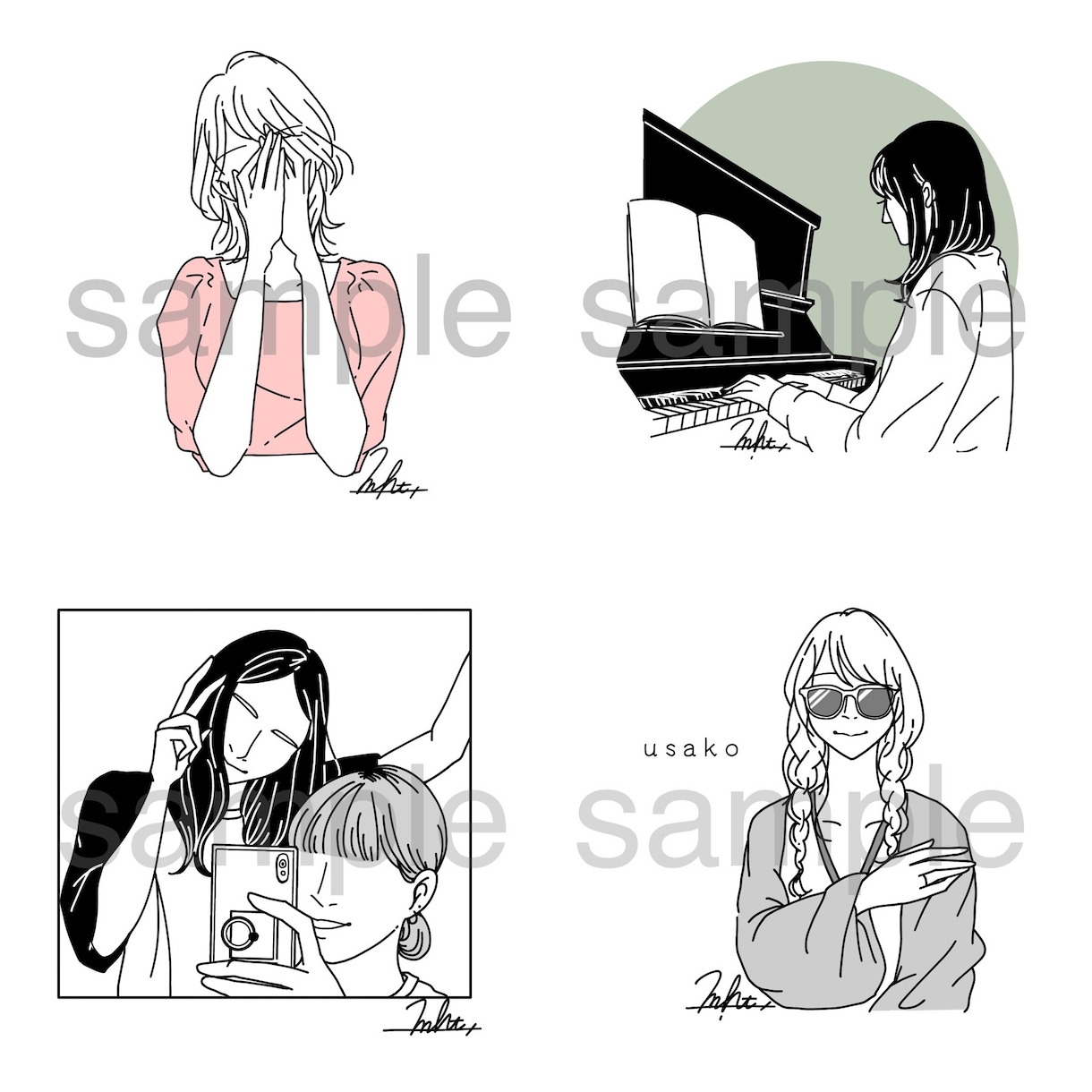 商用利用◎シンプル線画アイコンお描きします 選べるイラストタッチ！オプションでカラーにも◎ イメージ8
