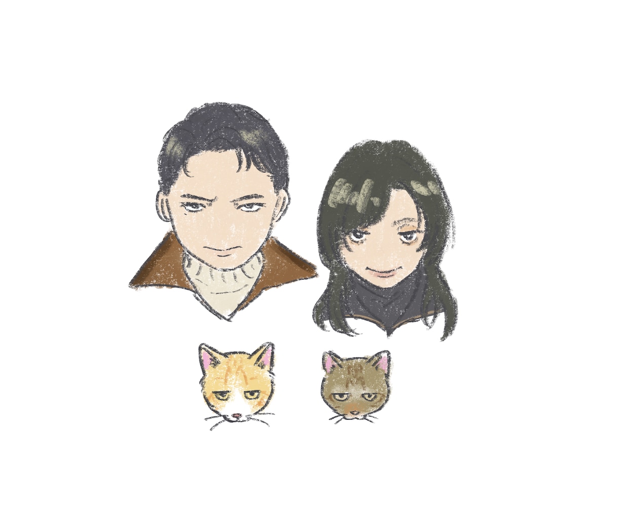 柔らかい雰囲気の似顔絵描きます 柔らかいものからかっこいいもの、ゆるキャラ風から漫画風まで！ イメージ1