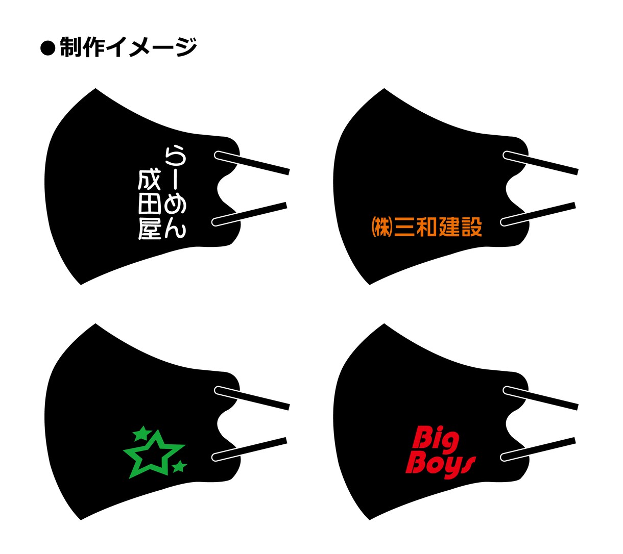 オリジナルマスク　チームマスクを制作いたします アイロンプリントでオリジナルマスクやチームマスクを作ります イメージ8