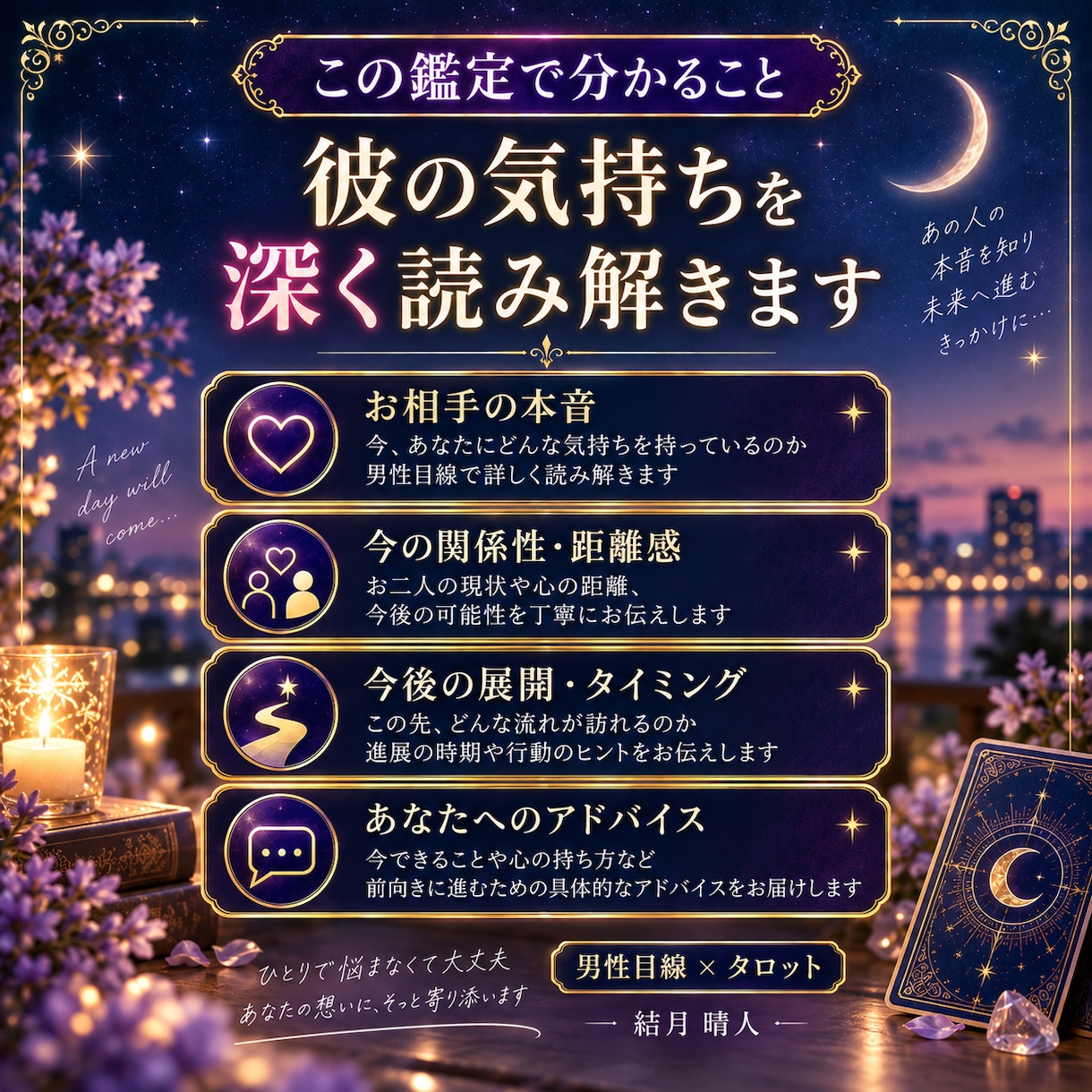 相手の気持ちと返信が減った理由を鑑定します 連絡するか、それとも待つかを具体的にお伝えします イメージ4