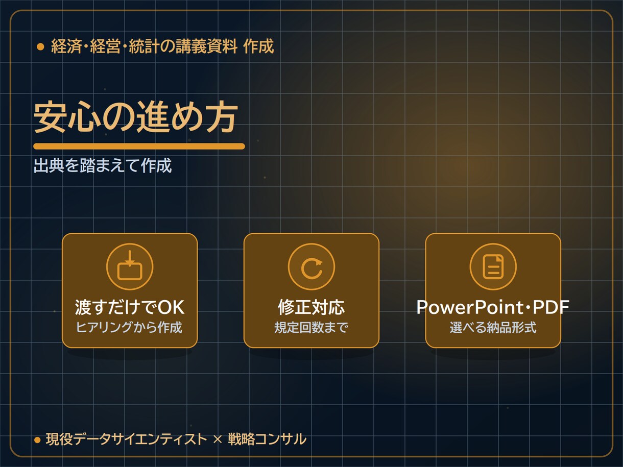 経済・経営・統計等の講義資料を作成します 現役DS×戦略コンサルが学術トーンで設計｜図解・演習まで イメージ5