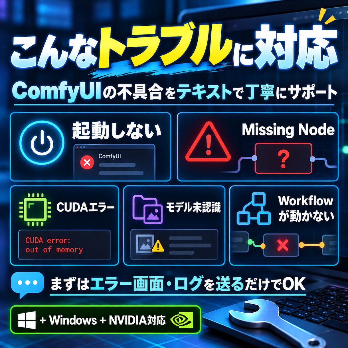 ComfyUIのエラー・不具合を解決します Missing Node・CUDA・Workflowを診断 イメージ3