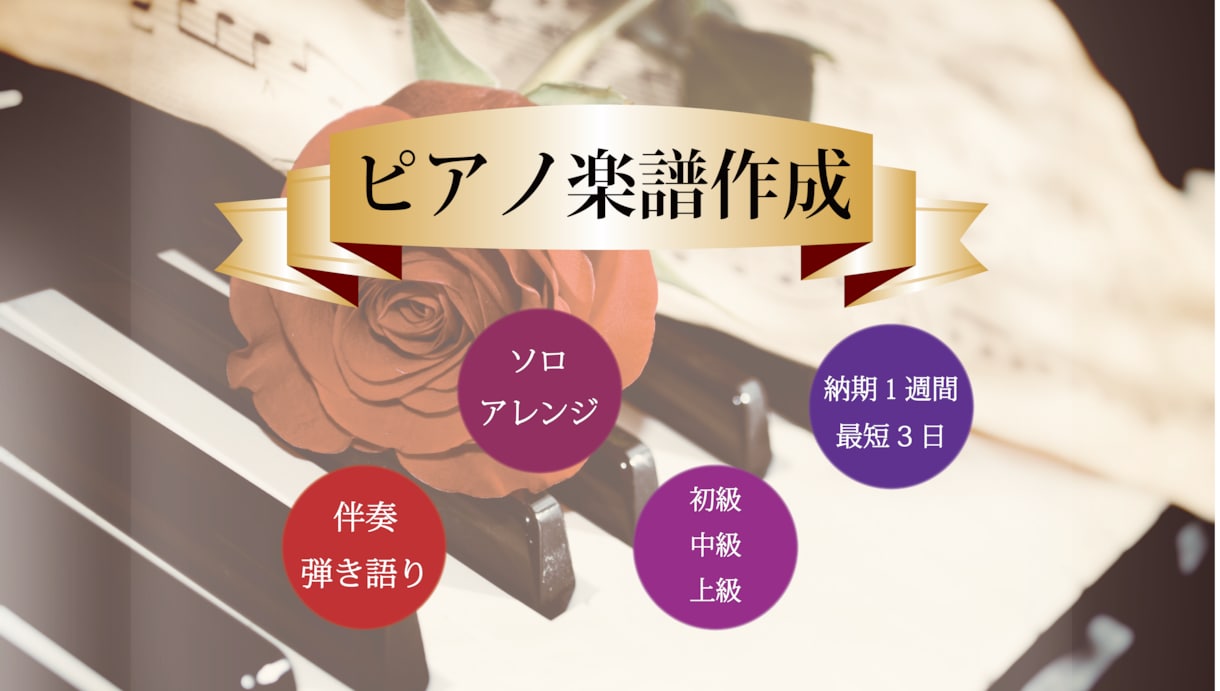 音源よりピアノ楽譜【採譜・アレンジ】作成します 翌日納品♬絶対音感のピアニスト作成高精度楽譜 イメージ2