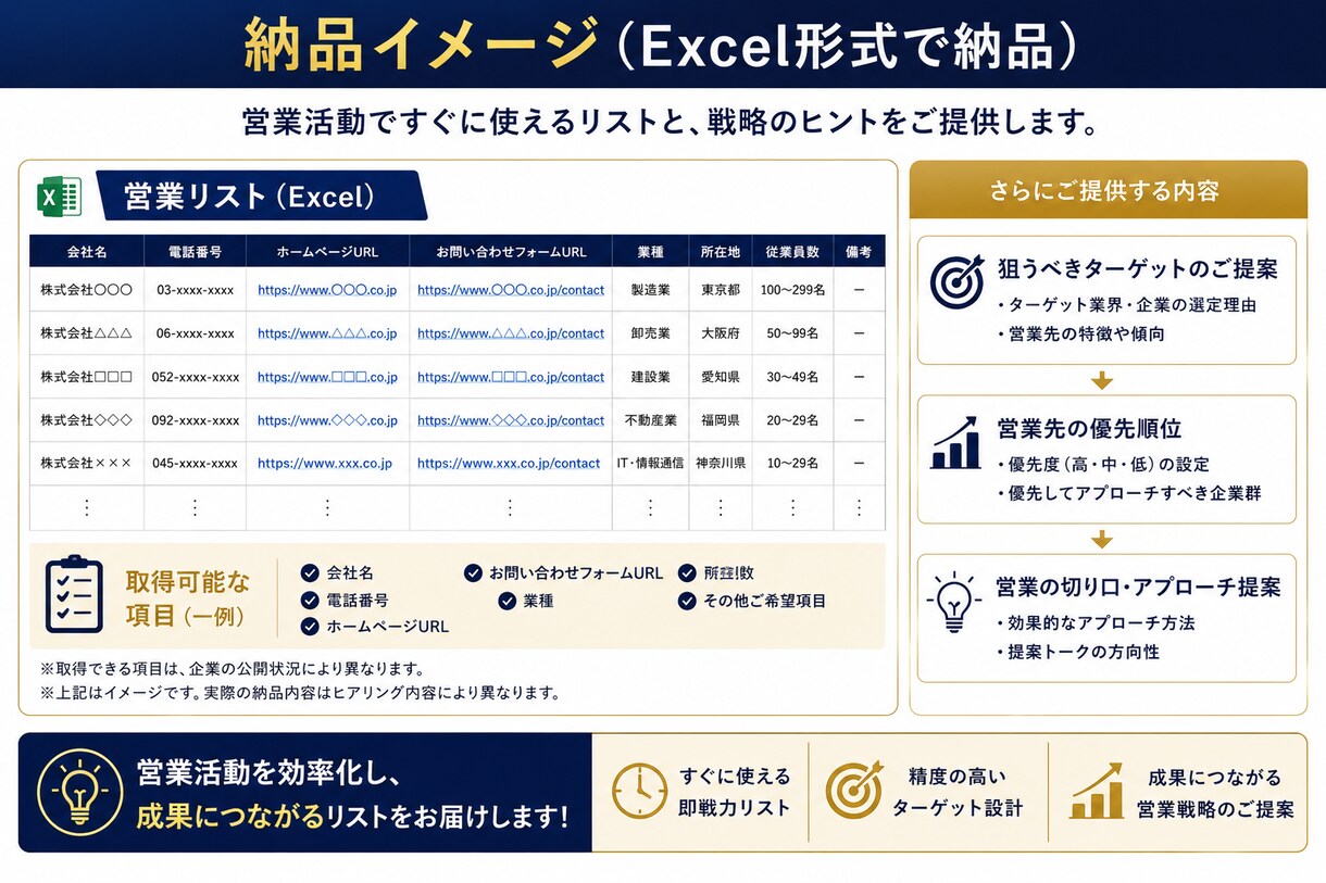 最短2日納品！営業先選びから一緒にご提案します 営業成果を見据えたターゲットの選定とリストの納品をいたします イメージ4