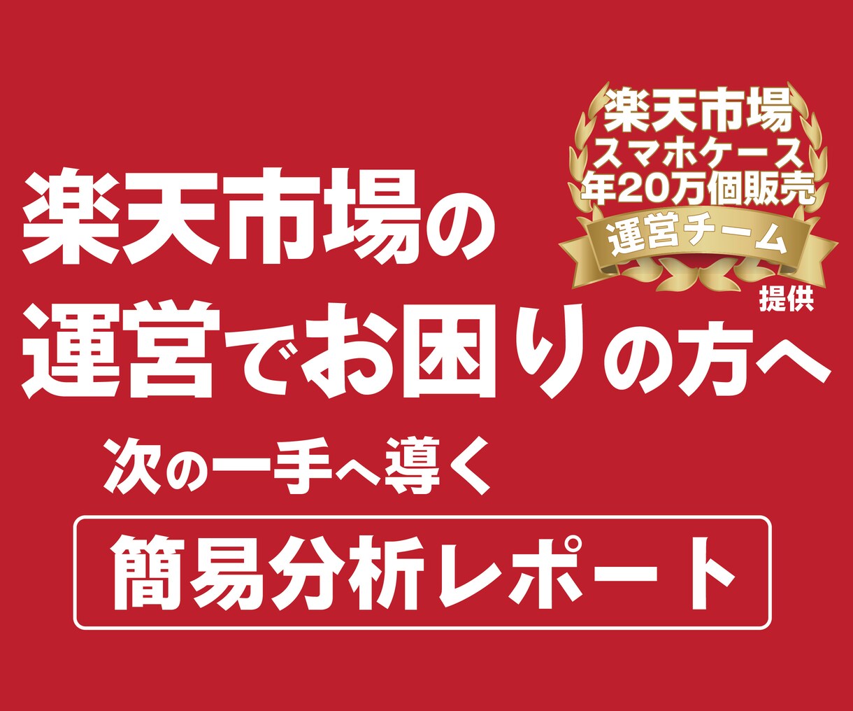楽天市場【2000円ポッキリ】売上改善に導きます 現役運営チームが独自の簡易分析レポートで改善点をお伝えします イメージ1