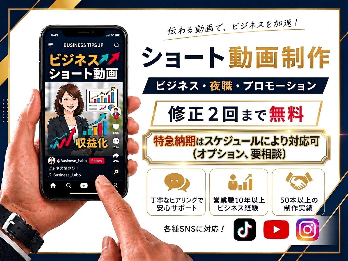 先着5件限定！ショート動画編集3000円で承ります TikTok、インスタ、YouTubeショート動画など イメージ1