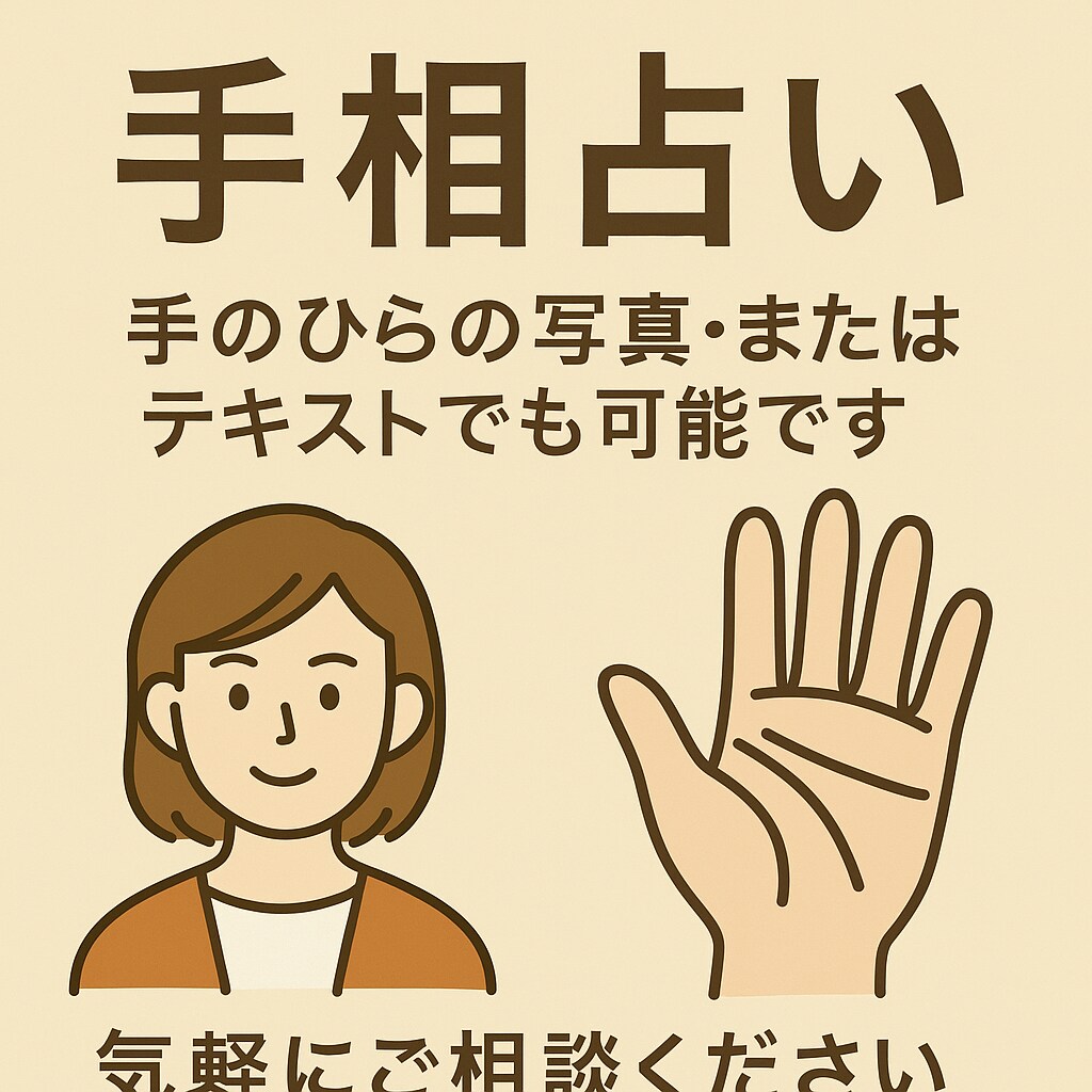 手相で運勢を占います 写真不要でも大丈夫！手相から性格や運勢を丁寧に占います イメージ2