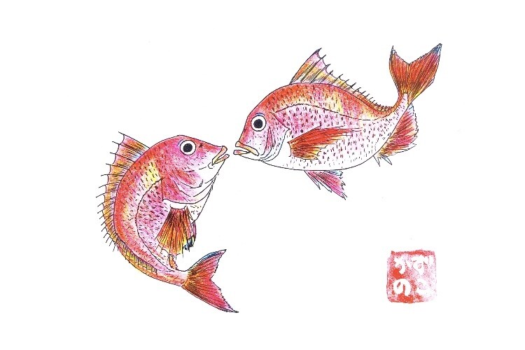 お魚のイラスト描きます どんな魚種もご相談ください！ポストカード販売もしています。 イメージ5