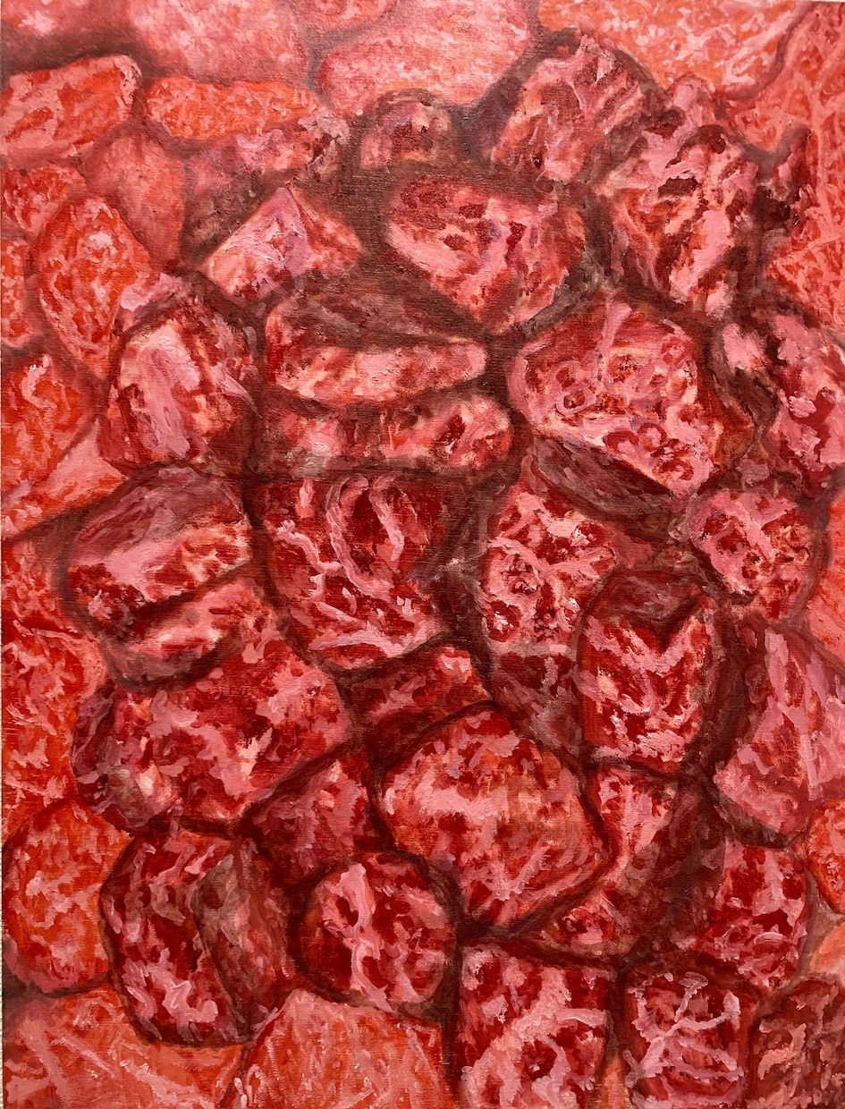 個性・高級感のあるお肉のイラストを描きます 焼肉店・肉料理店の空間を彩る、油絵ならではの質感と高級感を イメージ1