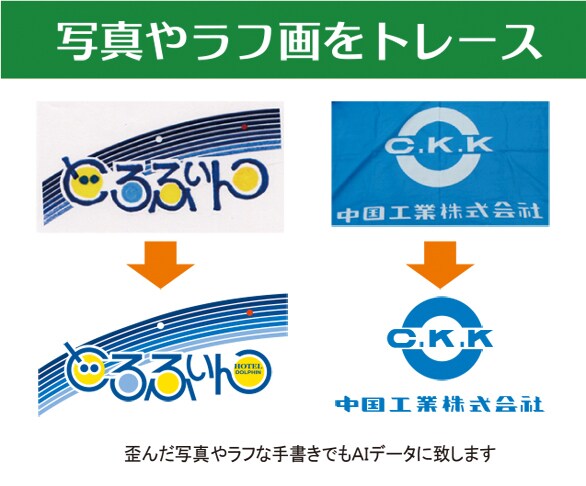 写真や手書きのイラストをＡＩデータ化しますます 面倒なトレース作業！パソコン操作が苦手な方のお役に立ちます イメージ2
