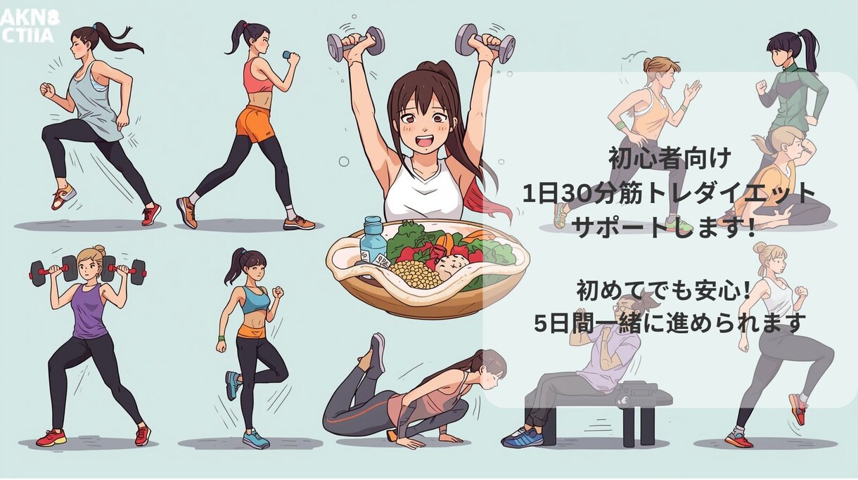 初心者向け1日30分筋トレダイエットサポートします 初めてでも安心！5日間一緒に進められます イメージ1