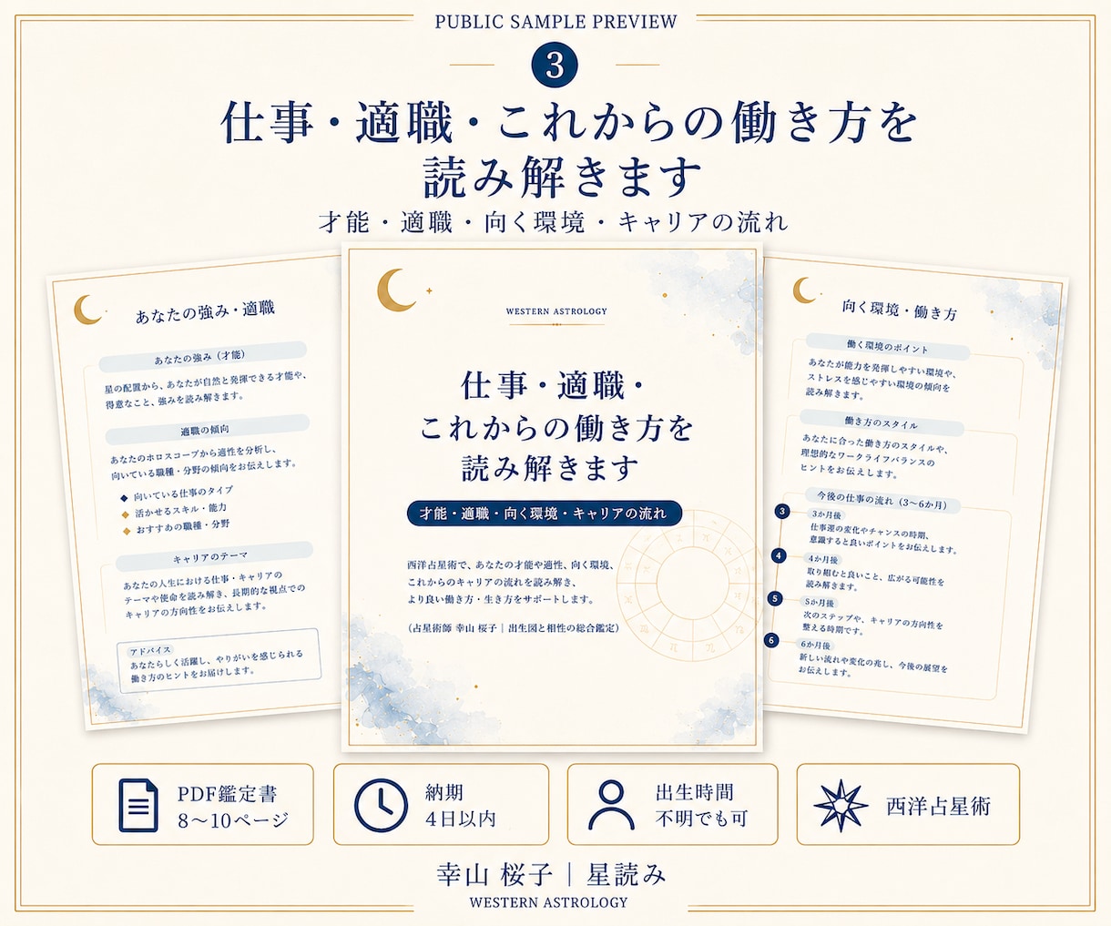 仕事・適職・これからの働き方を読み解きます 才能・適職・向く環境・キャリアの流れを出生図から読み解きます イメージ1