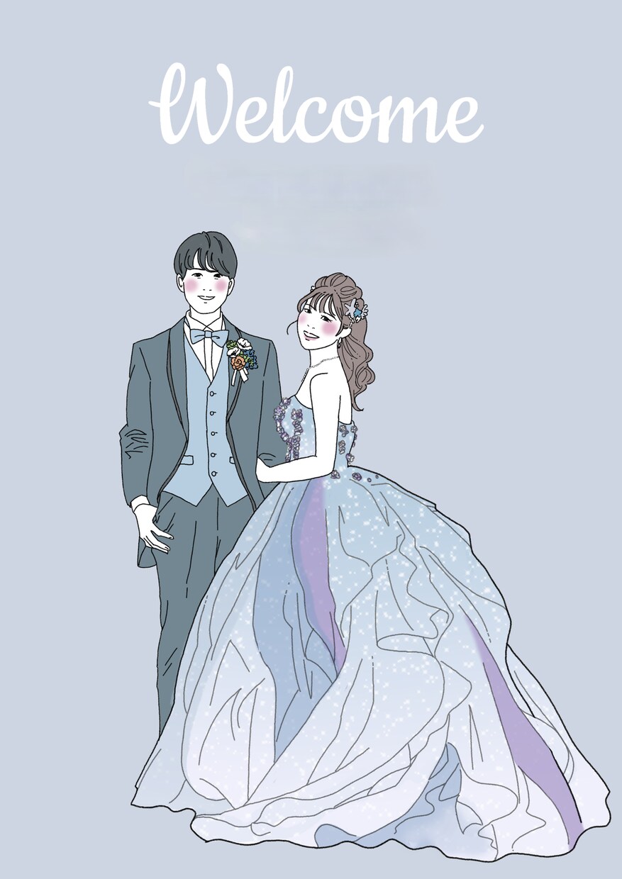 シンプルでおしゃれな似顔絵作成します 結婚式を華やかに♪お二人の写真を元にデザインします イメージ7