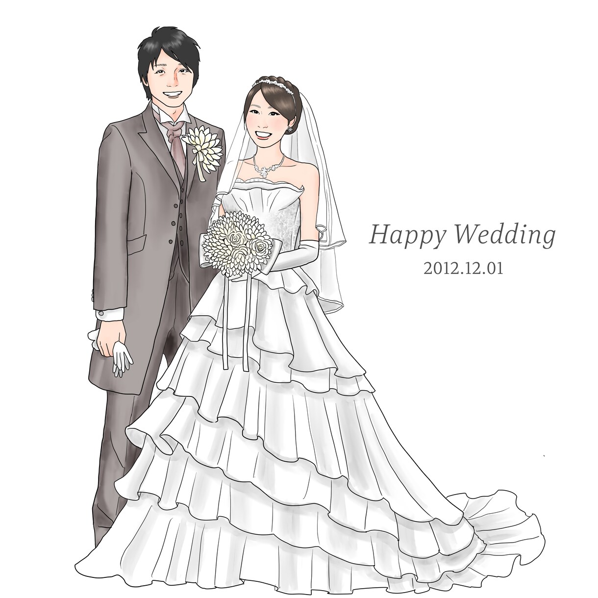 お写真からシンプルで優しい似顔絵をお描きします ご家族やペットの思い出を。プレゼントやウェルカムボードにも イメージ2