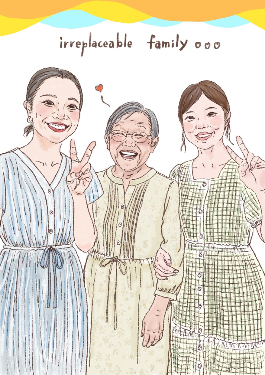 家族・子どもの思い出を絵本風イラストにします 家族・子どもの大切な思い出写真を手描き風イラストに イメージ5