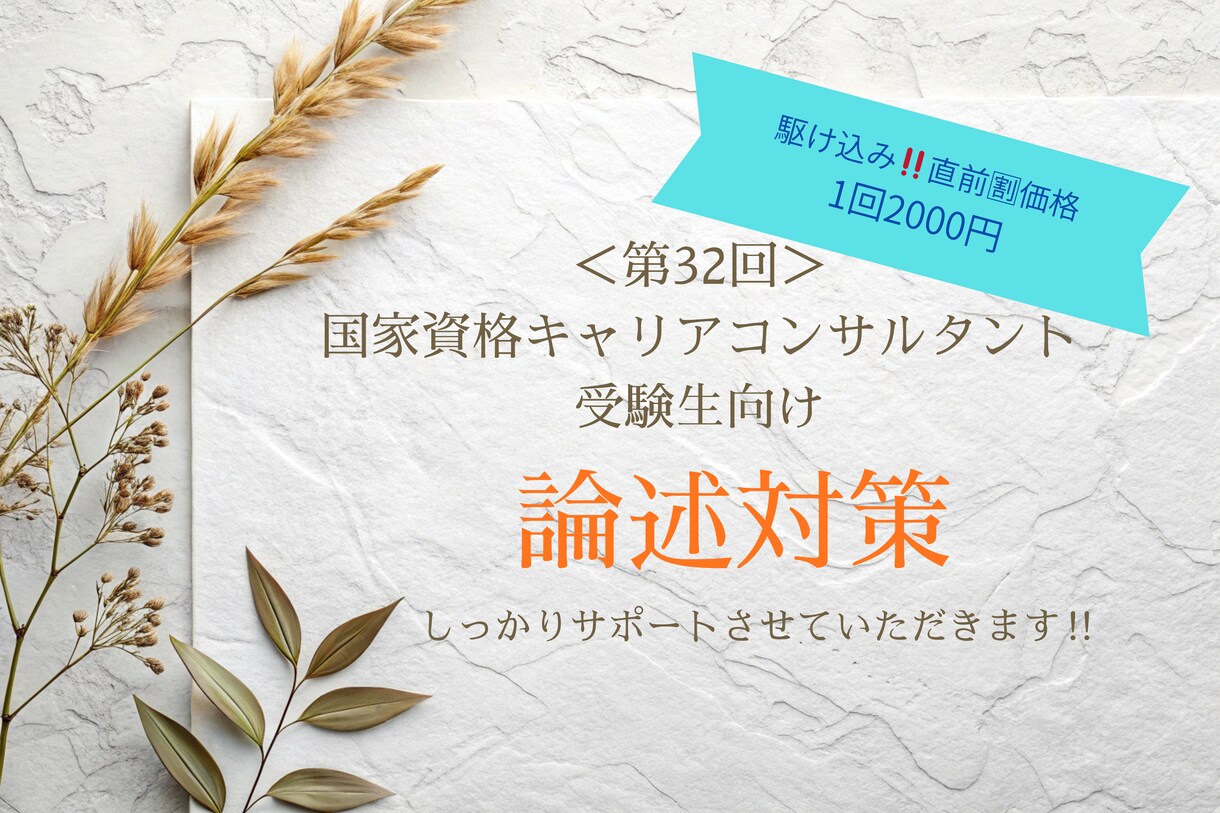 論述が苦手・書けない人のための添削サポートします ～苦手意識を克服し高得点合格できた私が回答を添削致します～ イメージ1