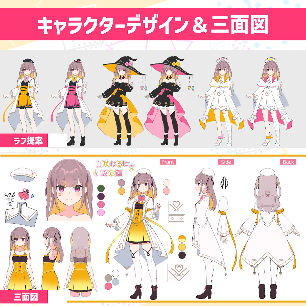 Live2D用パーツ分けイラスト描きます Vtuberキャラクターデザイン・live2D用パーツ分け イメージ3