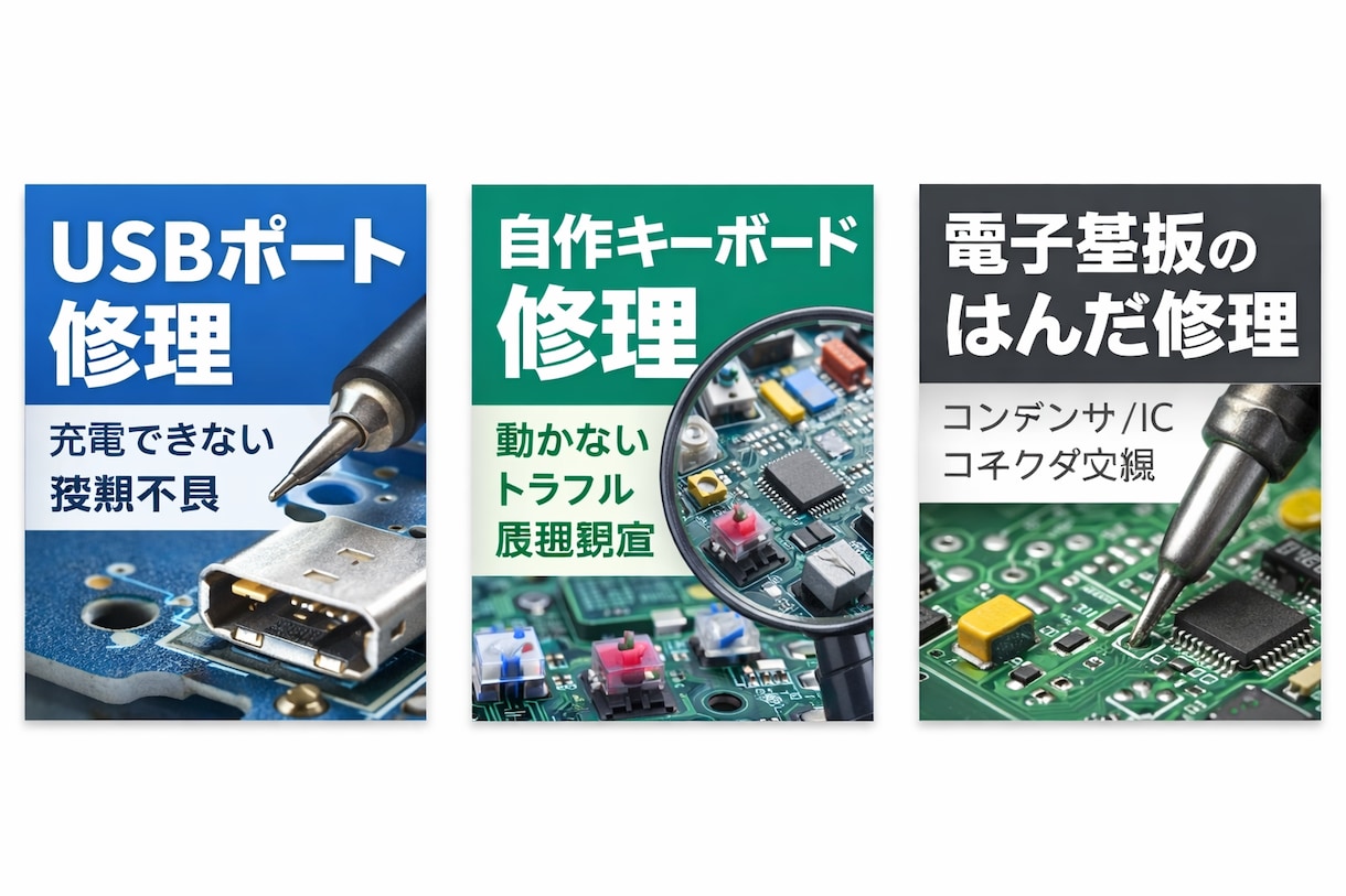自作キーボード組み立て、修理します キーが反応しない・片側が動かないなど イメージ1