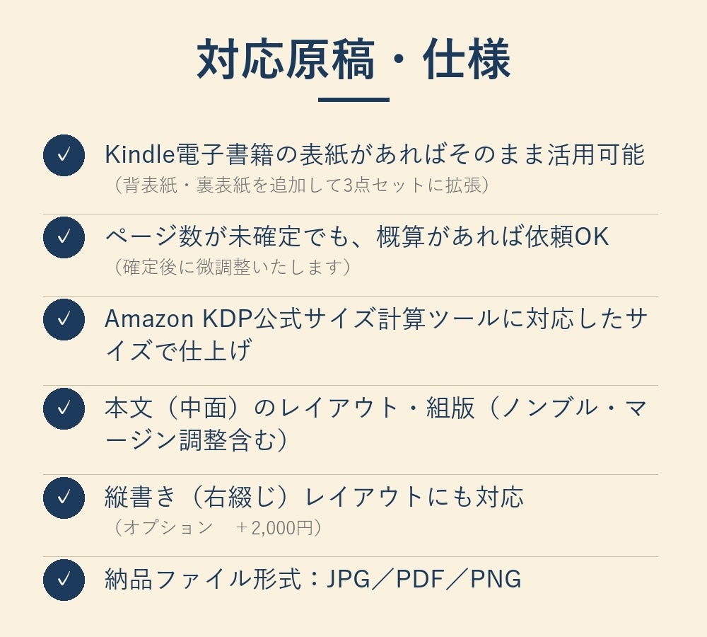 ペーパーバックの本文レイアウトのみ承ります 表紙は自分で作れる方向け。本文だけお任せください イメージ3